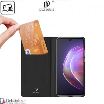 Dux Ducis dirbtinės odos viršelis - juodas (telefonui Vivo V21 5G/4G) Dux Ducis dirbtinės odos viršelis - juodas (telefonui Vivo V21 5G/4G)